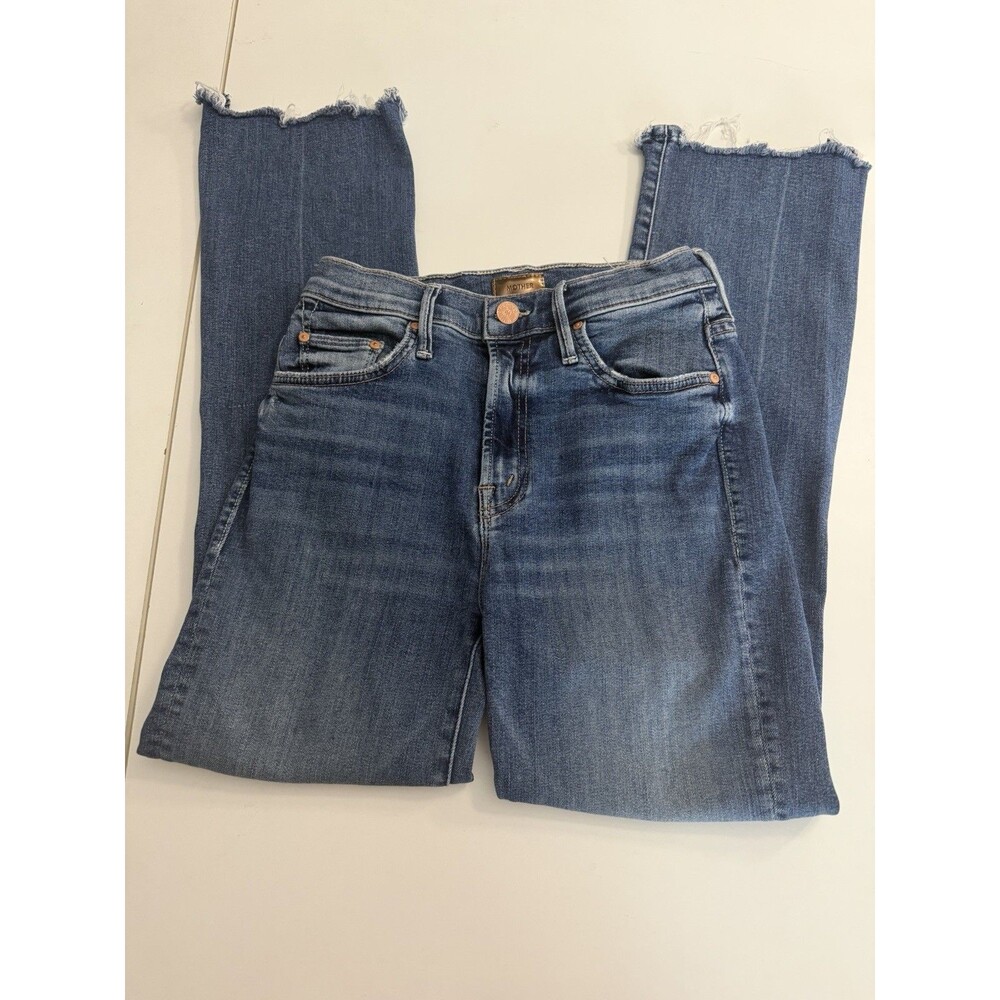 Mother The Insider Crop Step Chew Jeans in Dancing on Coals Size 25 Distressed